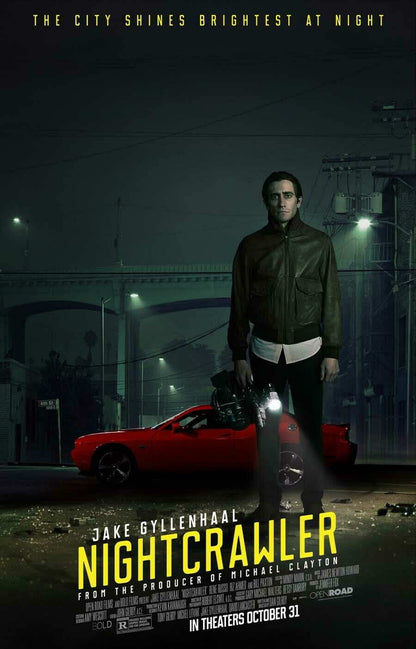 Nightcrawler Jake Gyllenhaal | Neo-Noir Thriller Movie Poster | Gritty Los Angeles Film Art - Movies & TV Poster