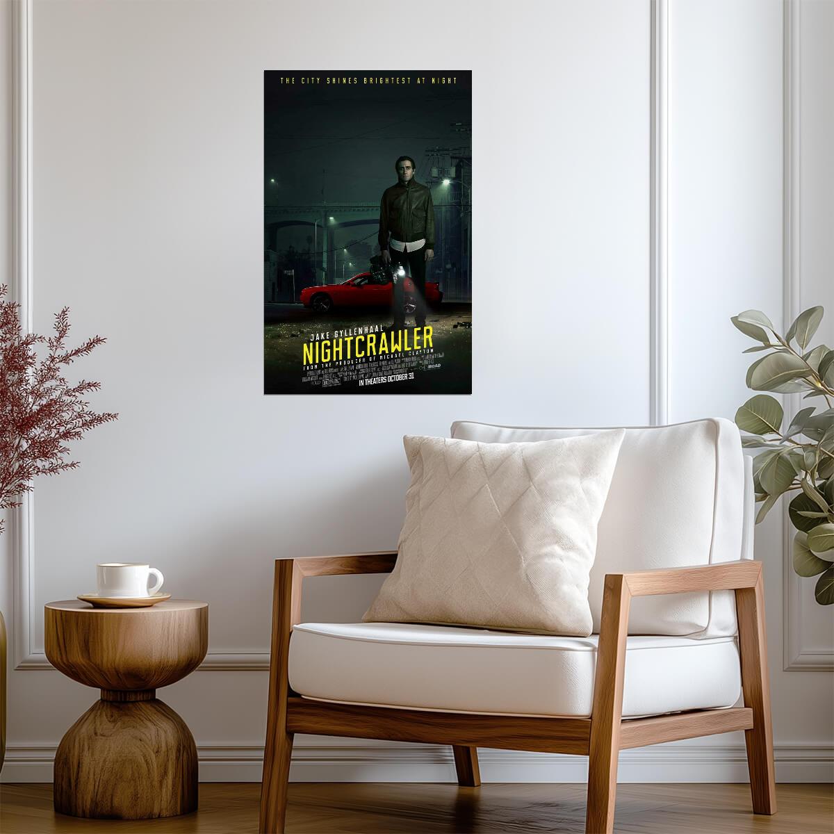 Nightcrawler Jake Gyllenhaal | Neo-Noir Thriller Movie Poster | Gritty Los Angeles Film Art - Movies & TV Poster