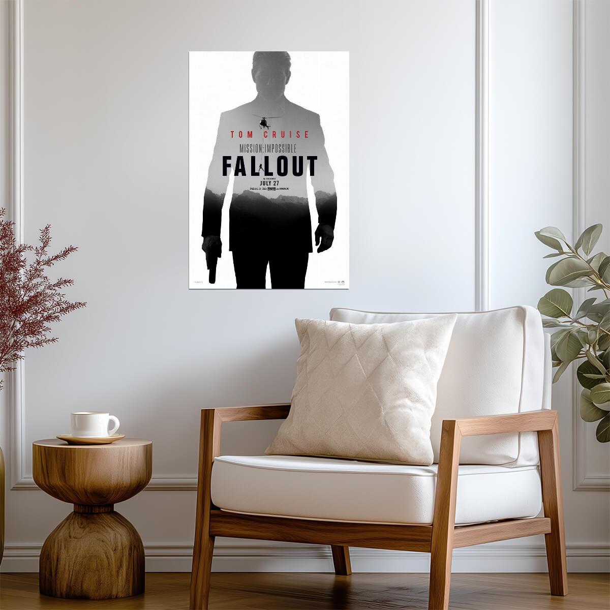 Mission Impossible – Fallout Tom Cruise | Action Spy Movie Poster | Stunt Scene Wall Art - Movies & TV Poster