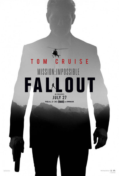 Mission Impossible – Fallout Tom Cruise | Action Spy Movie Poster | Stunt Scene Wall Art - Movies & TV Poster