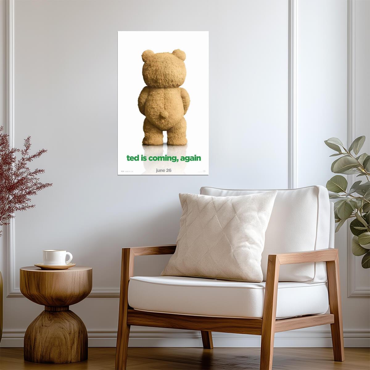 Ted 2 Mark Wahlberg & Seth MacFarlane | Raunchy Comedy Movie Poster | Funny Film Fan Gift - Movies & TV Poster