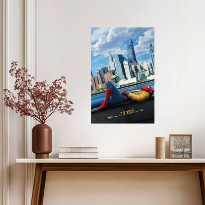 Spider-Man Homecoming | Relaxing on New York Skyline | Superhero Movie Poster - Movies & TV Poster