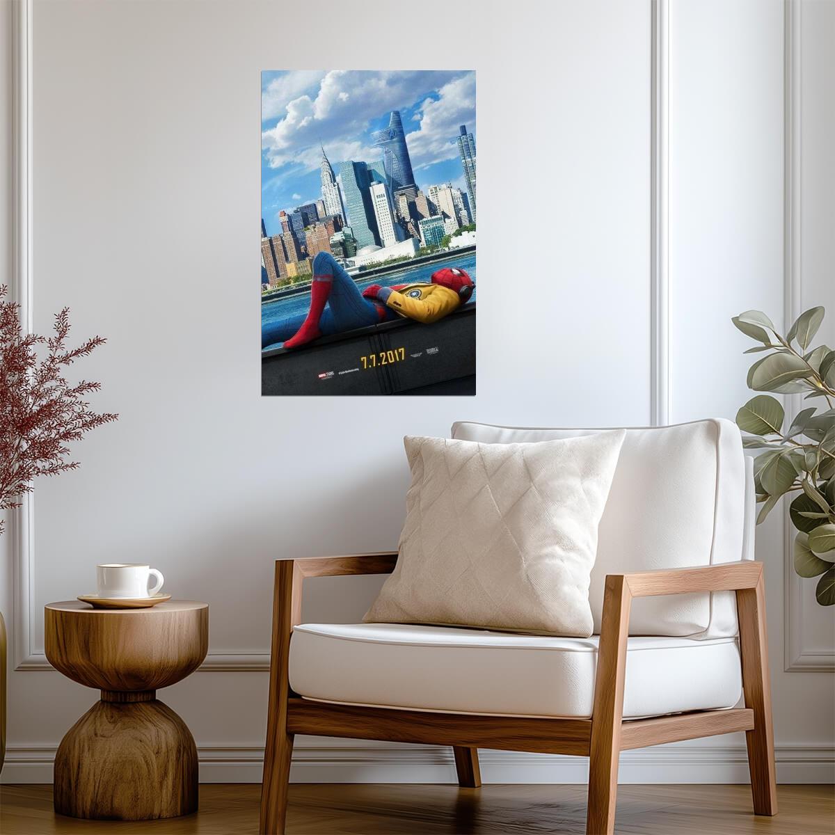Spider-Man Homecoming | Relaxing on New York Skyline | Superhero Movie Poster - Movies & TV Poster