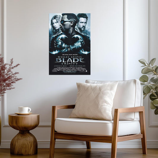 Blade Trinity Wesley Snipes | Superhero Horror Poster | Vampire Hunter Movie Art - Movies & TV Poster