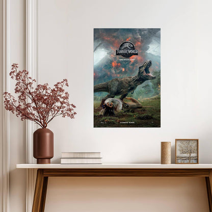 Jurassic World Fallen Kingdom | Dinosaur Action Movie Poster | Prehistoric Escape Film Art - Movies & TV Poster