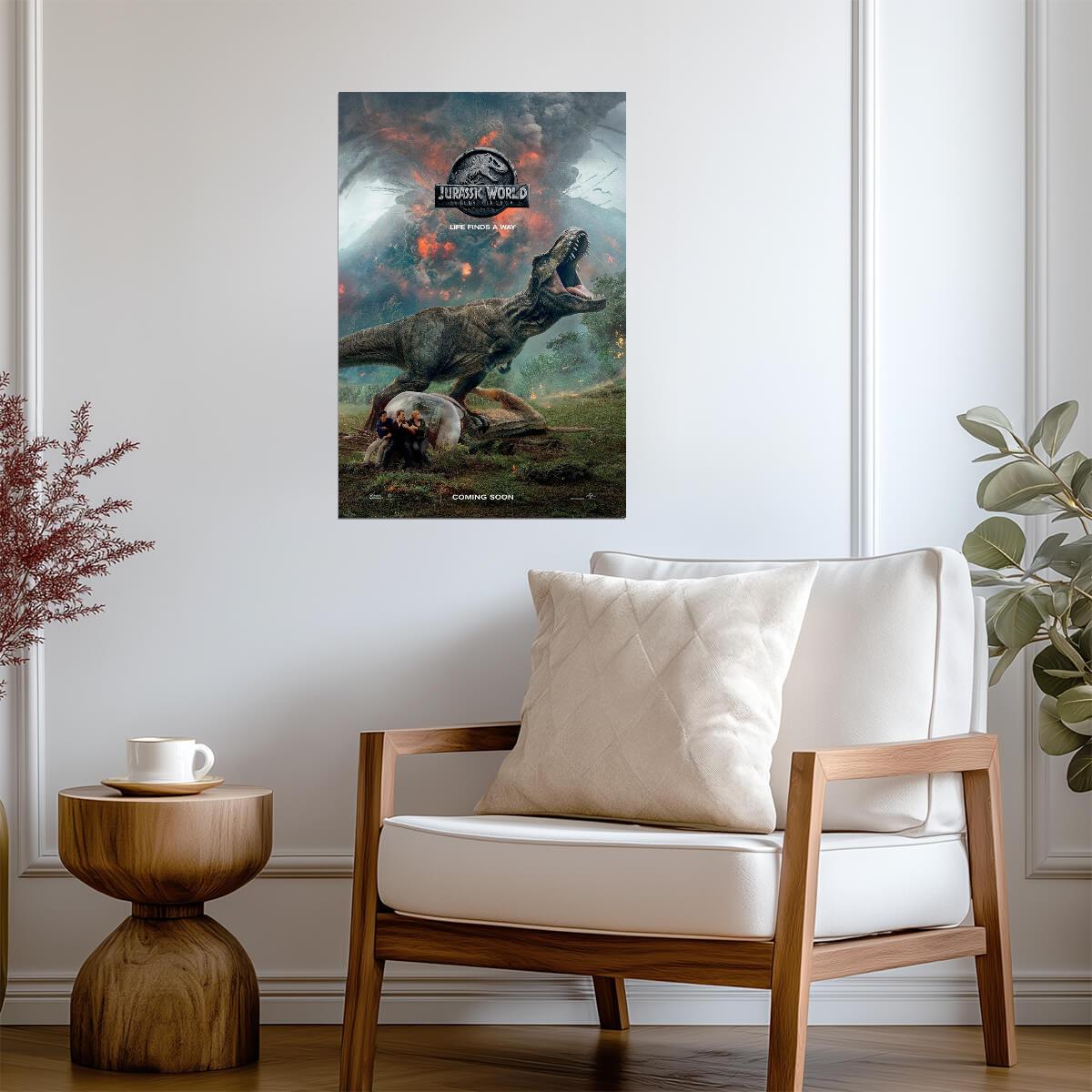 Jurassic World Fallen Kingdom | Dinosaur Action Movie Poster | Prehistoric Escape Film Art - Movies & TV Poster