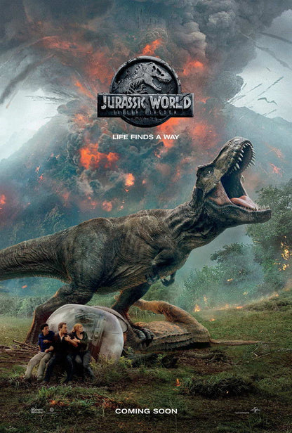 Jurassic World Fallen Kingdom | Dinosaur Action Movie Poster | Prehistoric Escape Film Art - Movies & TV Poster