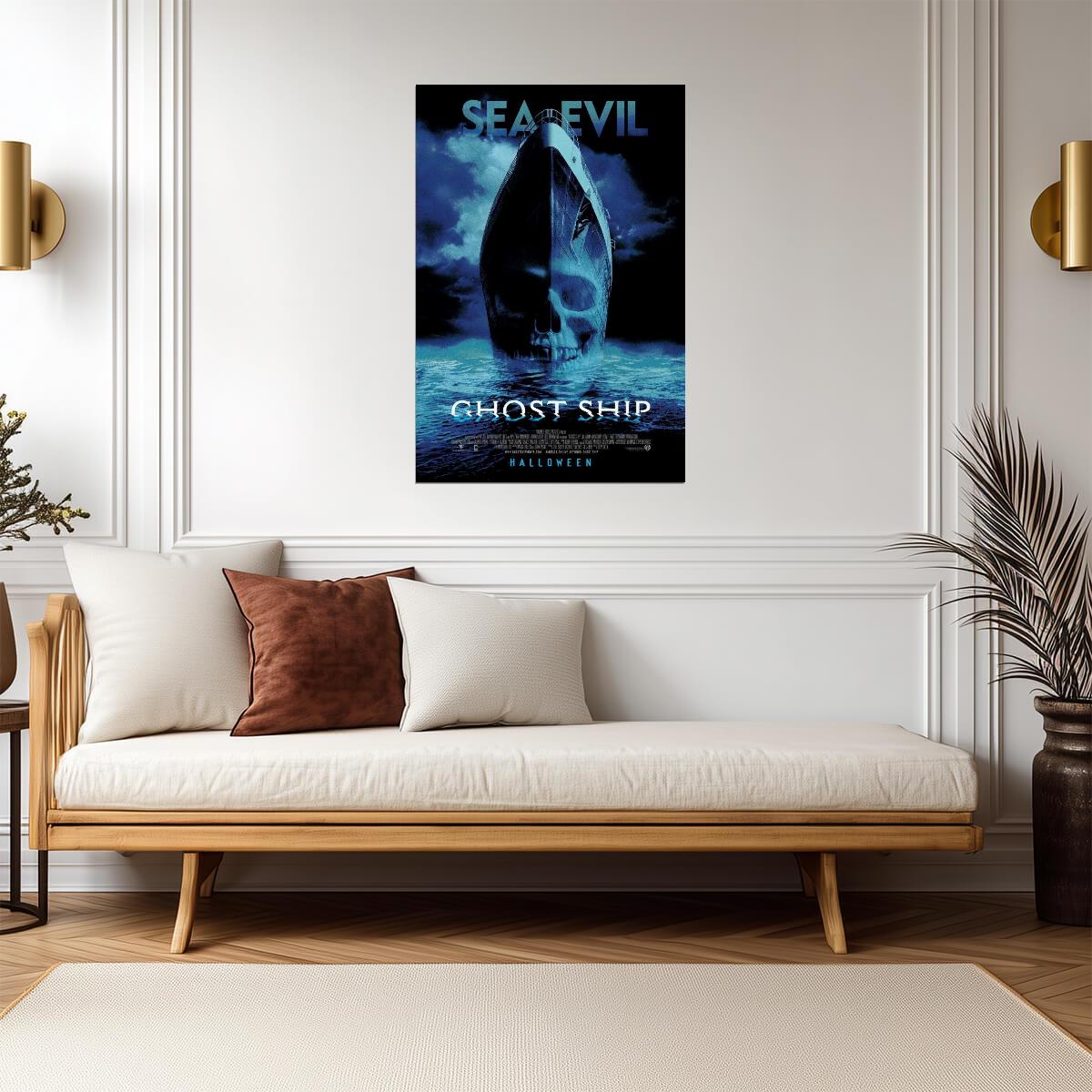 Ghost Ship 2002 Skull Illusion | Supernatural Horror Movie Poster | Lost Ocean Liner Art - Movies & TV Poster