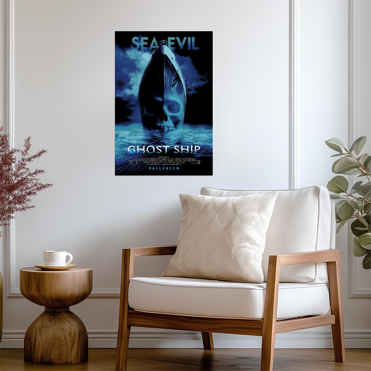 Ghost Ship 2002 Skull Illusion | Supernatural Horror Movie Poster | Lost Ocean Liner Art - Movies & TV Poster