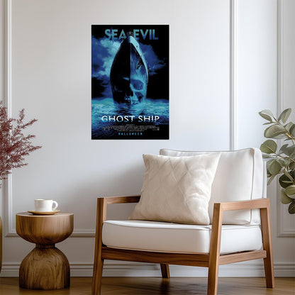 Ghost Ship 2002 Skull Illusion | Supernatural Horror Movie Poster | Lost Ocean Liner Art - Movies & TV Poster