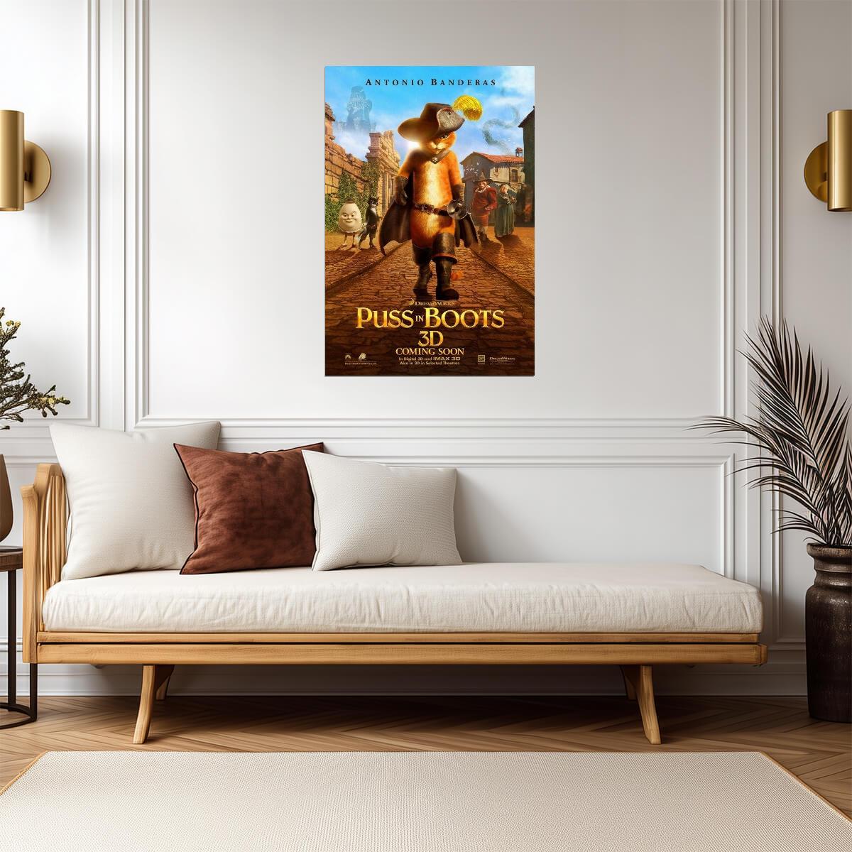 Puss in Boots Antonio Banderas | Animated Adventure Comedy Poster | Spin-Off Movie Art - Movies & TV Poster