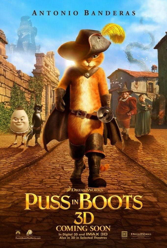 Puss in Boots Antonio Banderas | Animated Adventure Comedy Poster | Spin-Off Movie Art - Movies & TV Poster