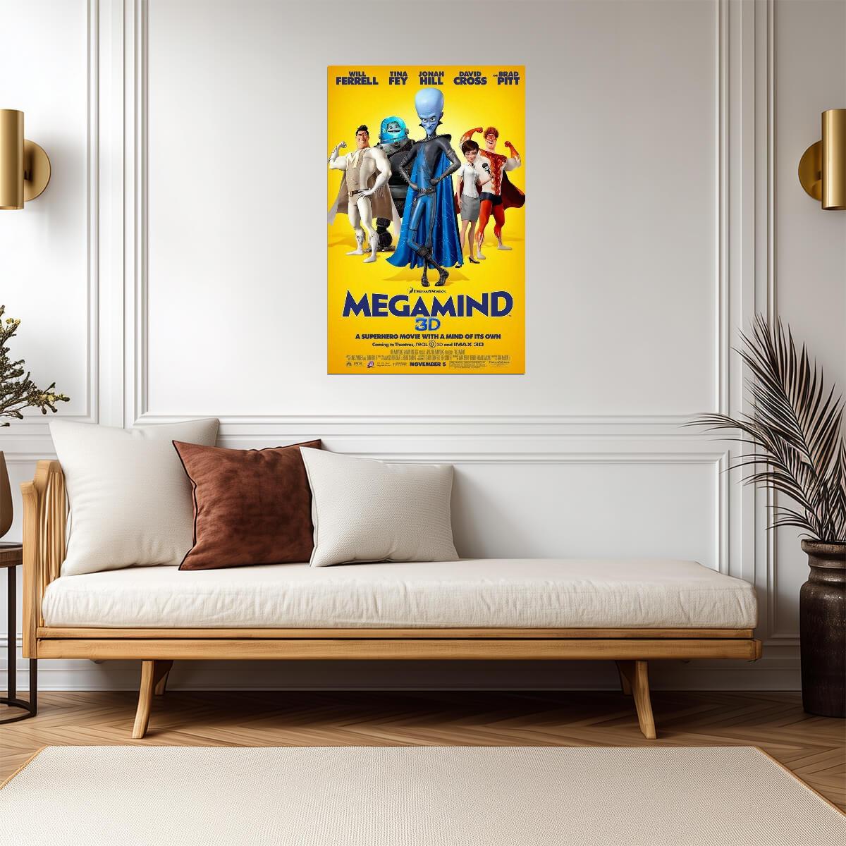Megamind 2010 Movie | Animated Superhero Comedy Poster | DreamWorks Villain Hero Art - Movies & TV Poster