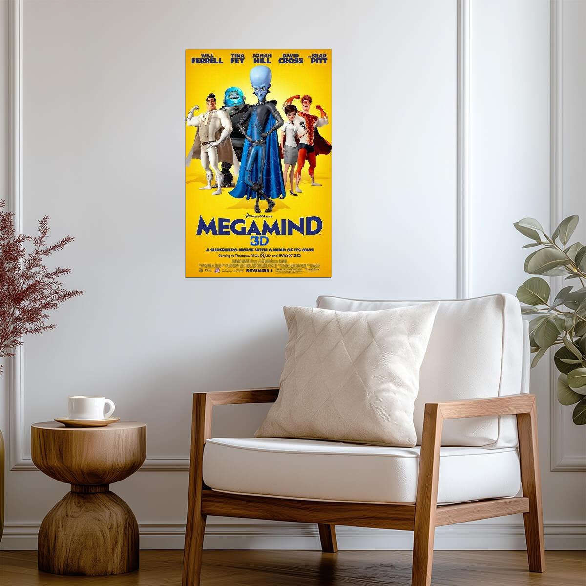 Megamind 2010 Movie | Animated Superhero Comedy Poster | DreamWorks Villain Hero Art - Movies & TV Poster