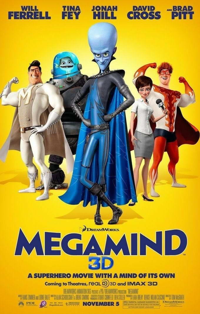 Megamind 2010 Movie | Animated Superhero Comedy Poster | DreamWorks Villain Hero Art - Movies & TV Poster