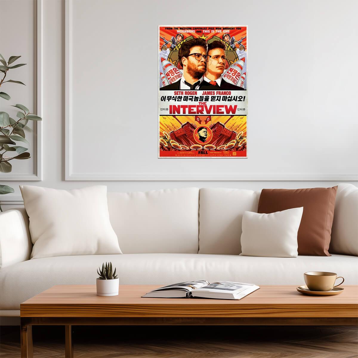 The Interview Seth Rogen & James Franco | Political Satire Comedy | Controversial Movie Poster - Movies & TV Poster