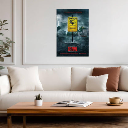 Crawl Kaya Scodelario | Alligator Horror Movie Poster | Natural Disaster Film Art - Movies & TV Poster