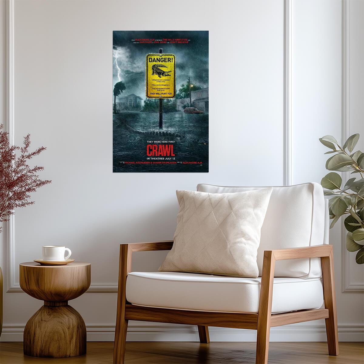 Crawl Kaya Scodelario | Alligator Horror Movie Poster | Natural Disaster Film Art - Movies & TV Poster