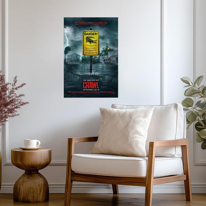Crawl Kaya Scodelario | Alligator Horror Movie Poster | Natural Disaster Film Art - Movies & TV Poster