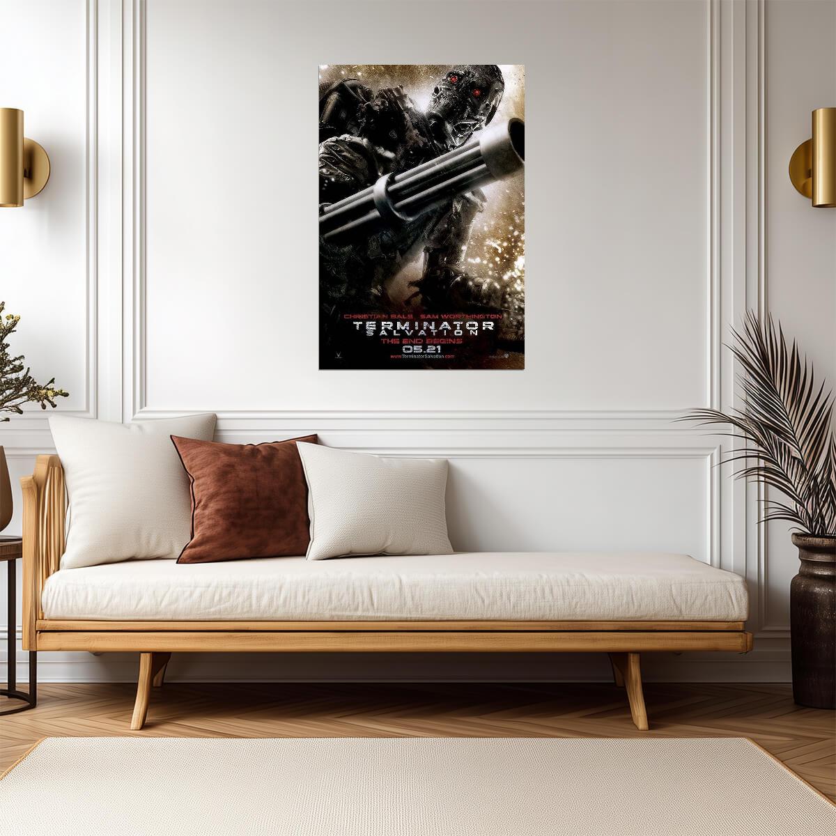Terminator Salvation Christian Bale | Post-Apocalyptic Sci-Fi Poster | Action Movie Wall Art - Movies & TV Poster