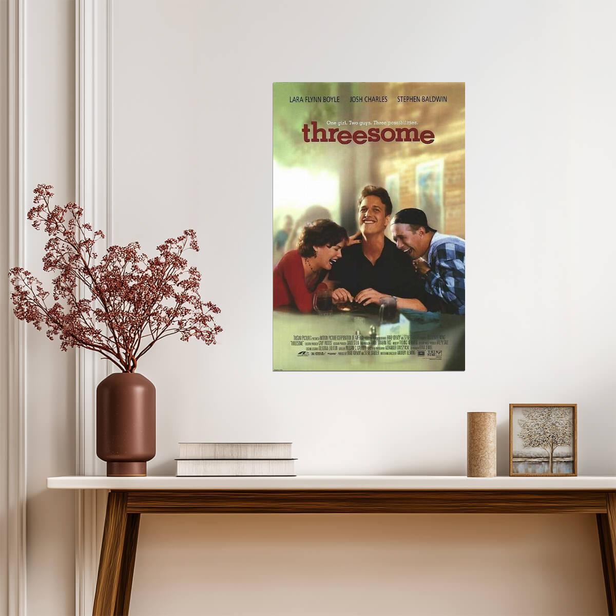 Threesome 1994 Movie | Lara Flynn Boyle & Stephen Baldwin | Romantic Comedy Poster - Movies & TV Poster