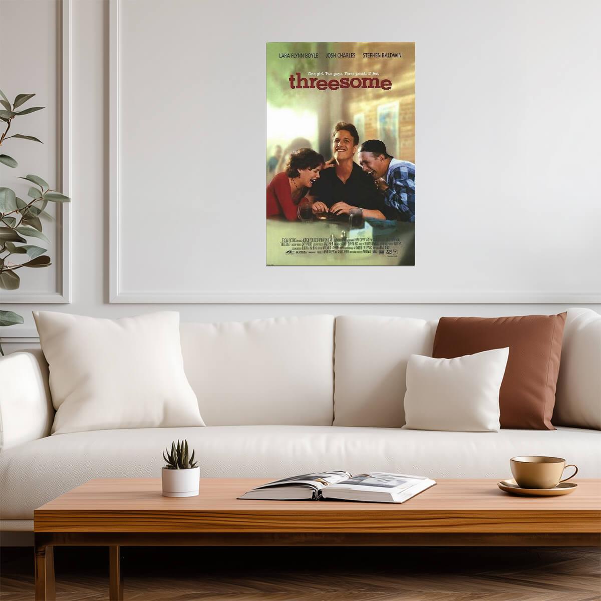 Threesome 1994 Movie | Lara Flynn Boyle & Stephen Baldwin | Romantic Comedy Poster - Movies & TV Poster