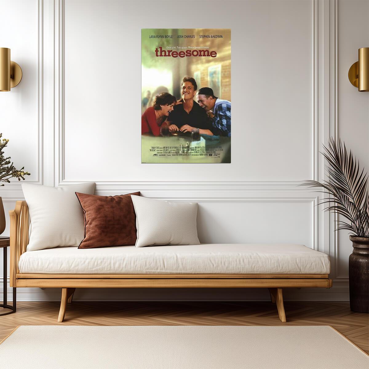 Threesome 1994 Movie | Lara Flynn Boyle & Stephen Baldwin | Romantic Comedy Poster - Movies & TV Poster
