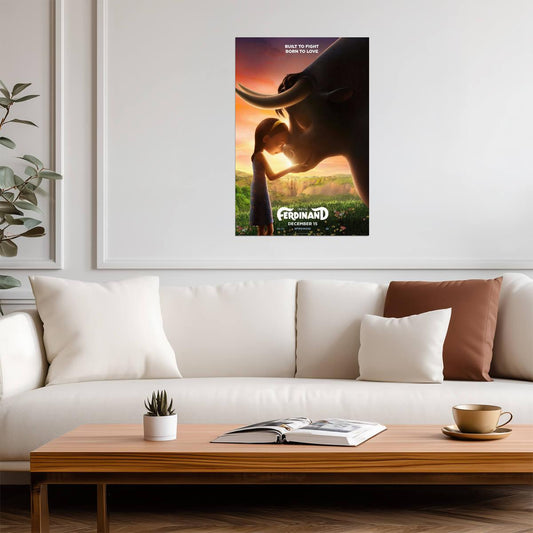 Ferdinand the Bull and Nina | Heartwarming Animated Movie Poster | Family Adventure Wall Art - Movies & TV Poster