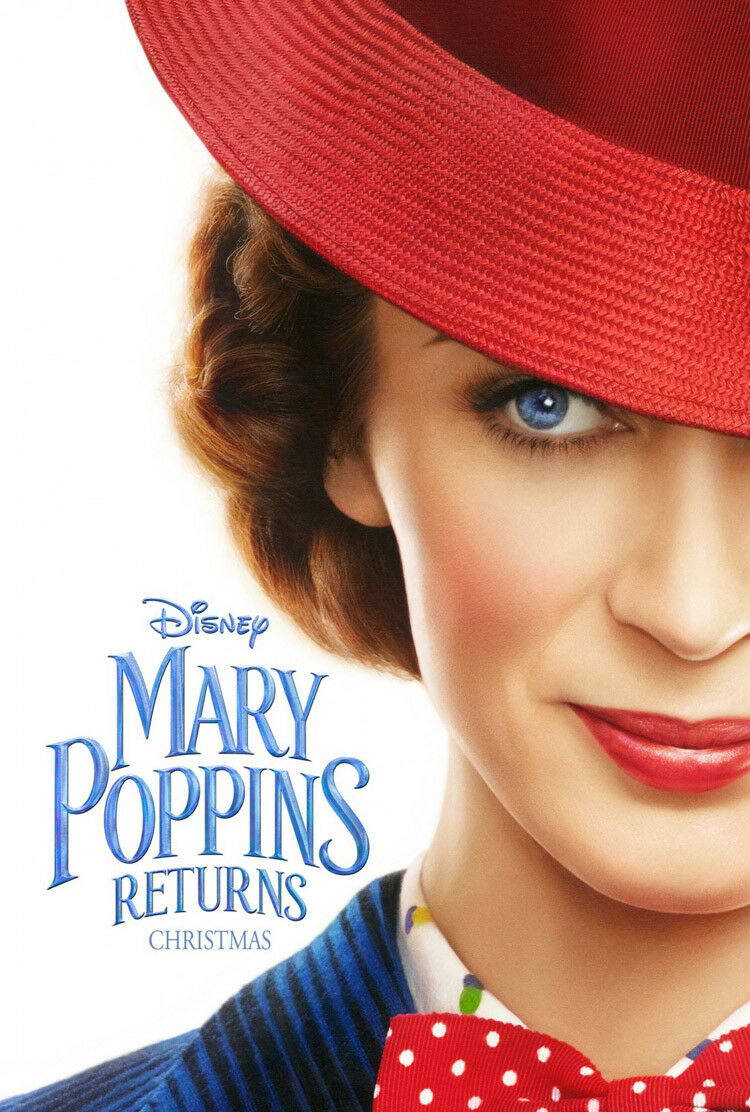 Mary Poppins Returns Emily Blunt | Musical Fantasy Movie Poster | Modern Family Film Art - Movies & TV Poster
