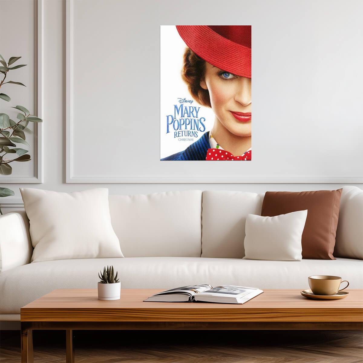 Mary Poppins Returns Emily Blunt | Musical Fantasy Movie Poster | Modern Family Film Art - Movies & TV Poster