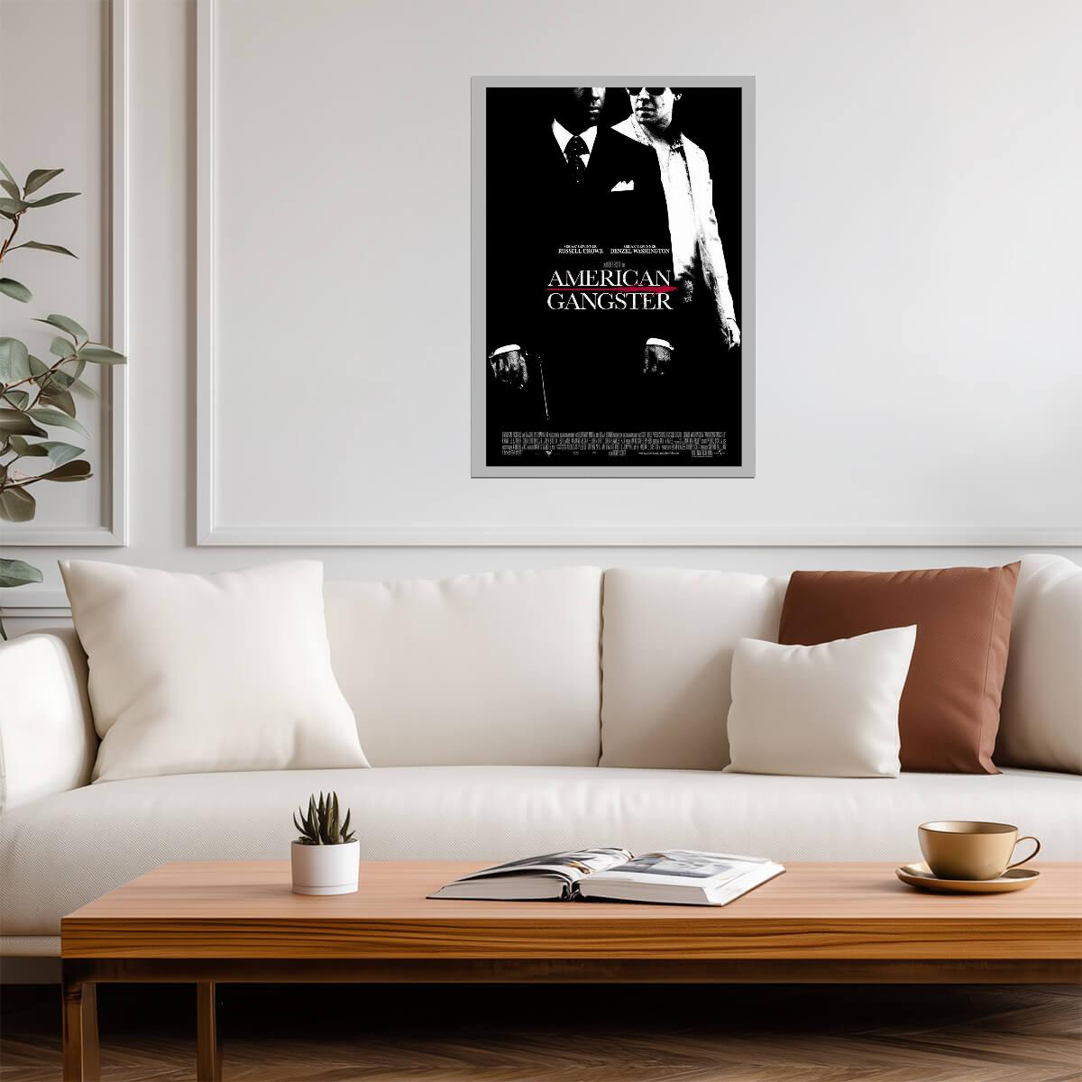 American Gangster Denzel Washington & Russell Crowe | Crime Drama Poster | Ridley Scott Film Art - Movies & TV Poster