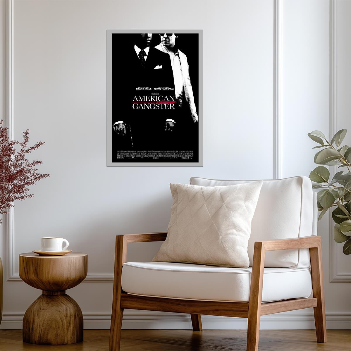 American Gangster Denzel Washington & Russell Crowe | Crime Drama Poster | Ridley Scott Film Art - Movies & TV Poster