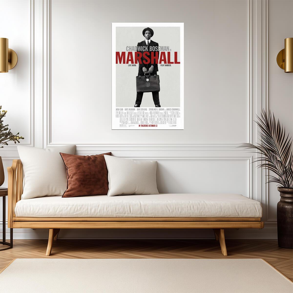 Marshall Chadwick Boseman as Thurgood Marshall | Biographical Drama Poster | Legal History Film Art - Movies & TV Poster