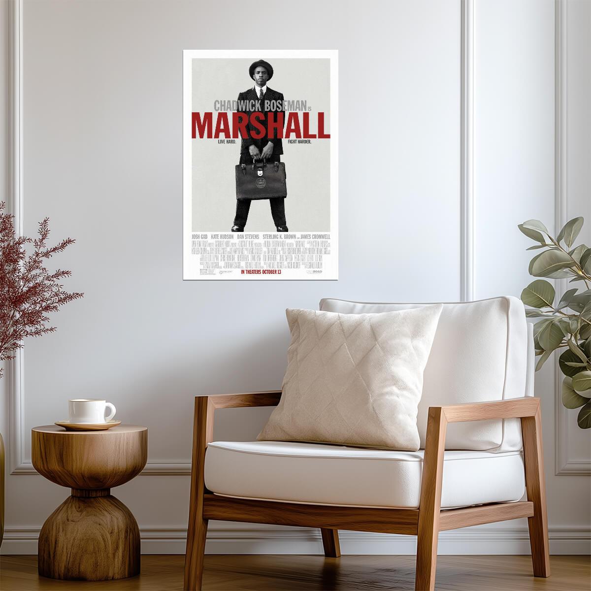 Marshall Chadwick Boseman as Thurgood Marshall | Biographical Drama Poster | Legal History Film Art - Movies & TV Poster