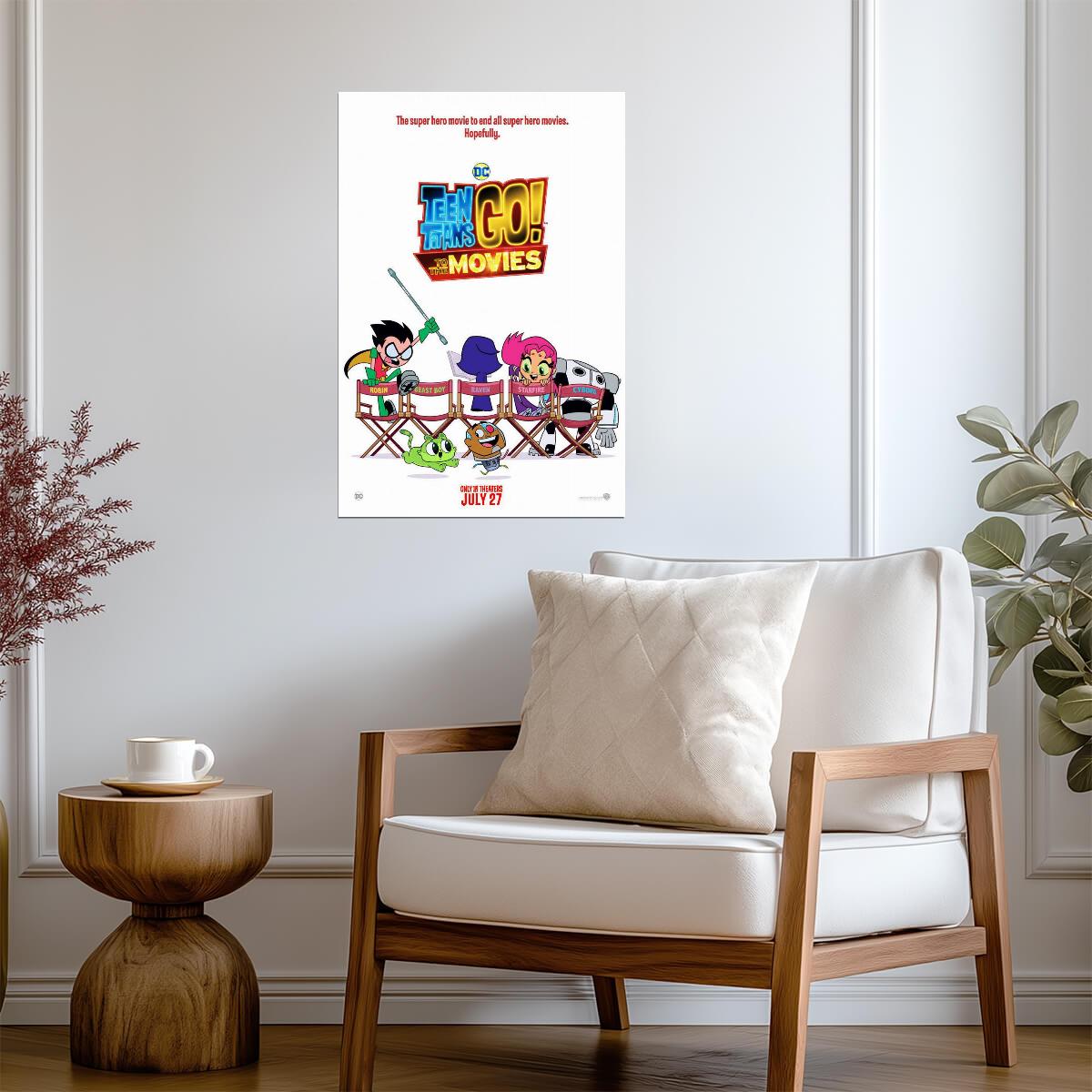 Teen Titans Go To The Movies | Animated Superhero Comedy Poster | DC Animated Movie Art - Movies & TV Poster