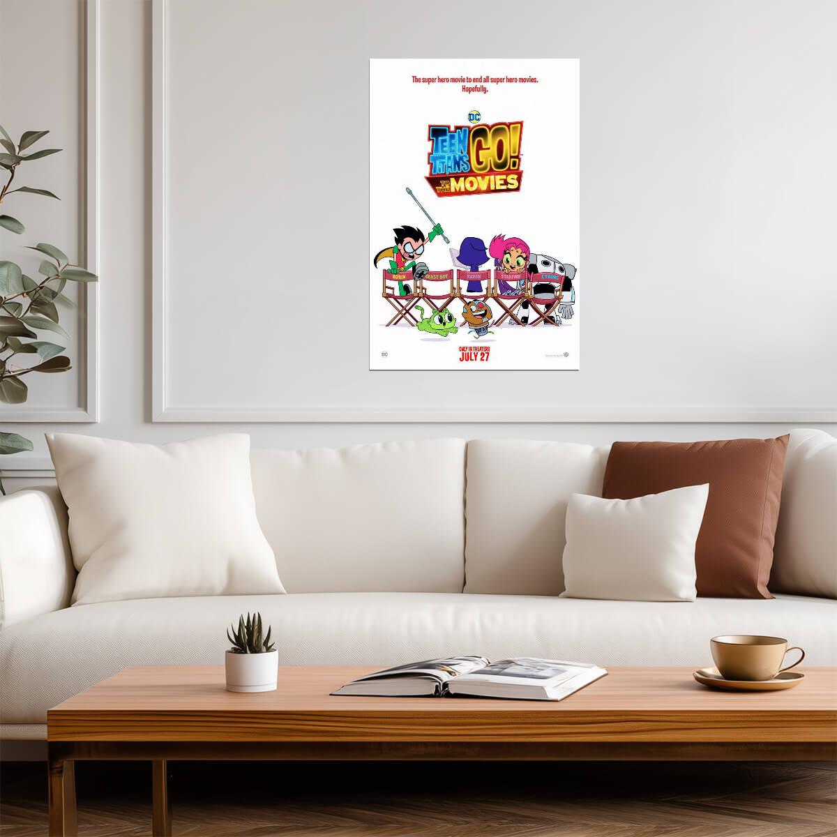 Teen Titans Go To The Movies | Animated Superhero Comedy Poster | DC Animated Movie Art - Movies & TV Poster
