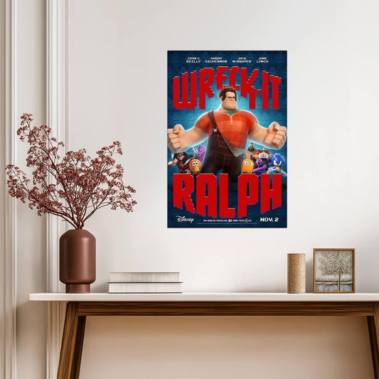 Wreck-It Ralph John C Reilly | Animated Arcade Adventure Poster | Video Game Movie Art - Movies & TV Poster