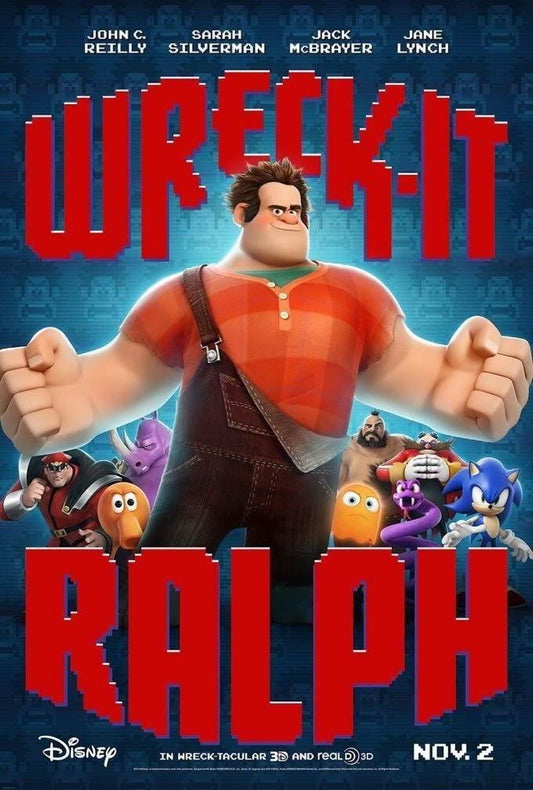 Wreck-It Ralph John C Reilly | Animated Arcade Adventure Poster | Video Game Movie Art - Movies & TV Poster