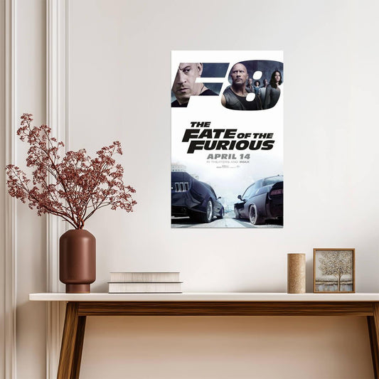 The Fate of the Furious F8 | Vin Diesel & Dwayne Johnson | Action Movie Poster - Movies & TV Poster