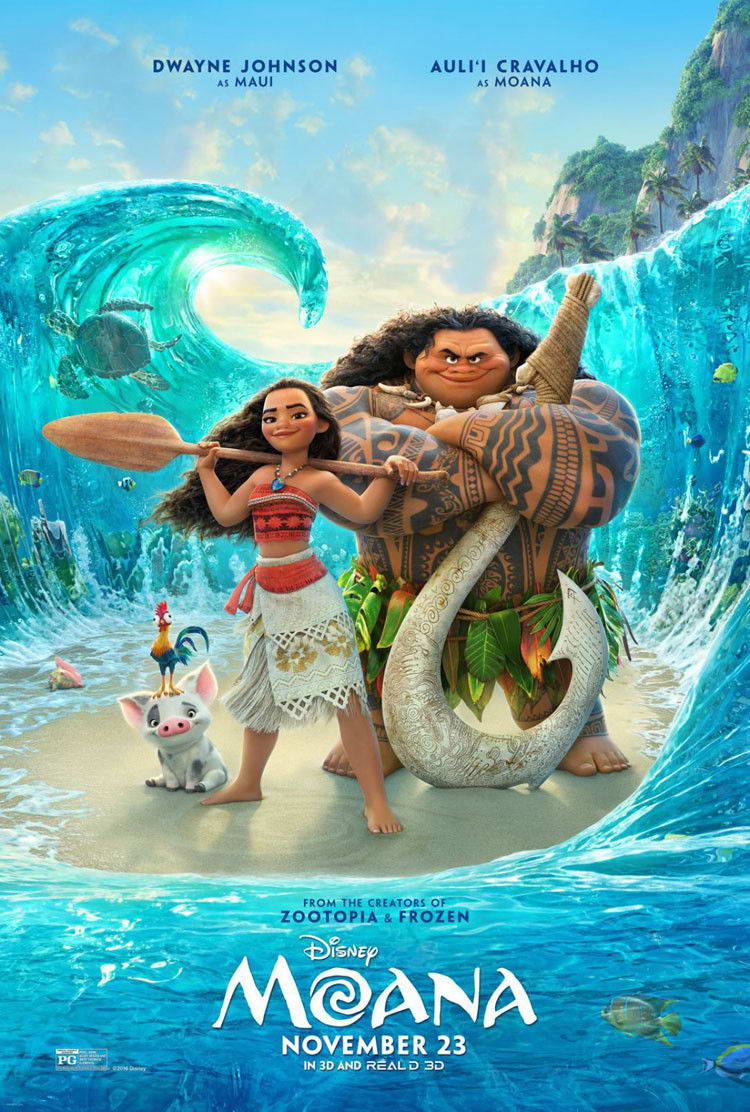 Moana Dwayne Johnson & Aulii Cravalho | Animated Musical Poster | Polynesian Adventure Art - Movies & TV Poster