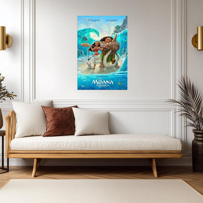 Moana Dwayne Johnson & Aulii Cravalho | Animated Musical Poster | Polynesian Adventure Art - Movies & TV Poster