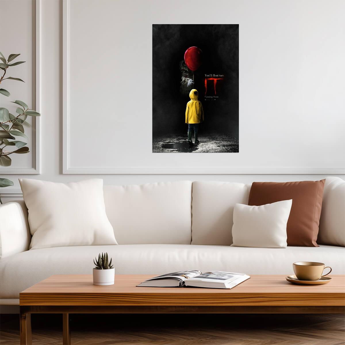 It 2017 Movie You'll Float Too Quote | Pennywise & Georgie Poster | Stephen King Horror Art - Movies & TV Poster