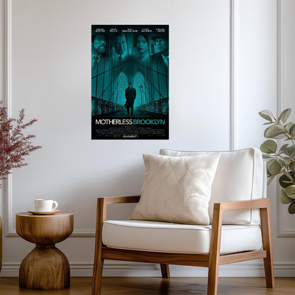 Motherless Brooklyn Edward Norton | Neo-Noir Crime Drama Poster | Detective Film Art - Movies & TV Poster
