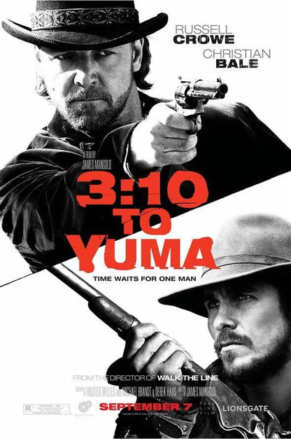 3 10 to Yuma | Russell Crowe & Christian Bale | Western Movie Remake Poster - Movies & TV Poster