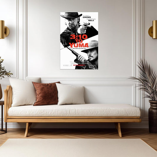 3 10 to Yuma | Russell Crowe & Christian Bale | Western Movie Remake Poster - Movies & TV Poster