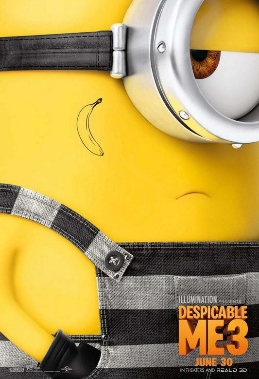 Despicable Me 3 Minions Banana Poster | Steve Carell Animated Comedy | Family Movie Art - Movies & TV Poster