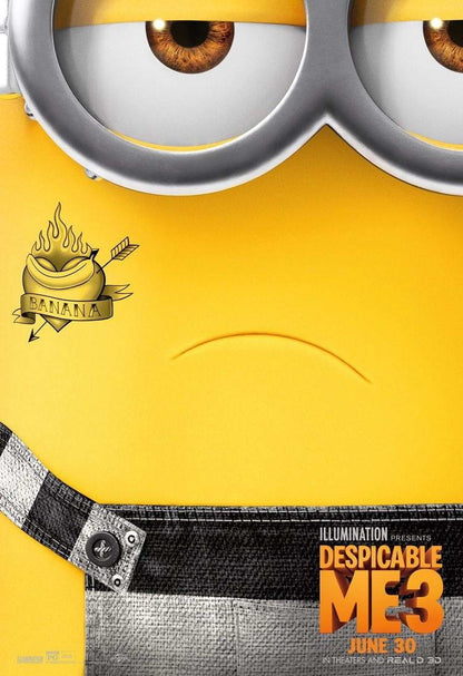 Despicable Me 3 Minions Banana Heart | Animated Comedy Poster | Cute Family Movie Art - Movies & TV Poster