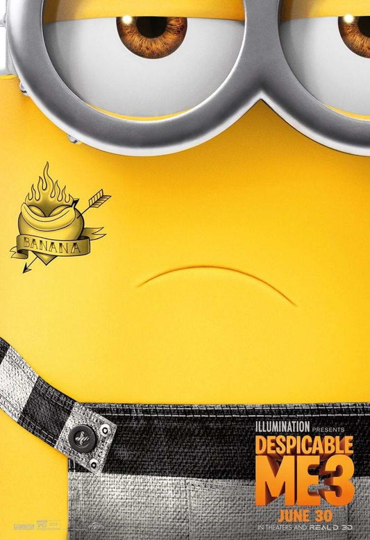 Despicable Me 3 Minions Banana Heart | Animated Comedy Poster | Cute Family Movie Art - Movies & TV Poster