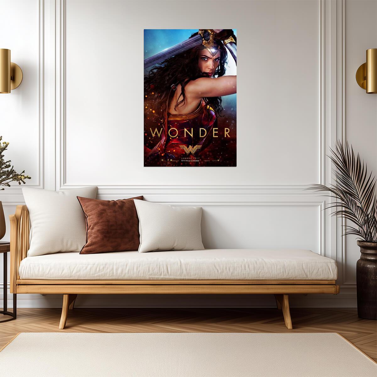 Wonder Woman Gal Gadot | DC Superhero Movie Poster | Justice League Film Art - Movies & TV Poster