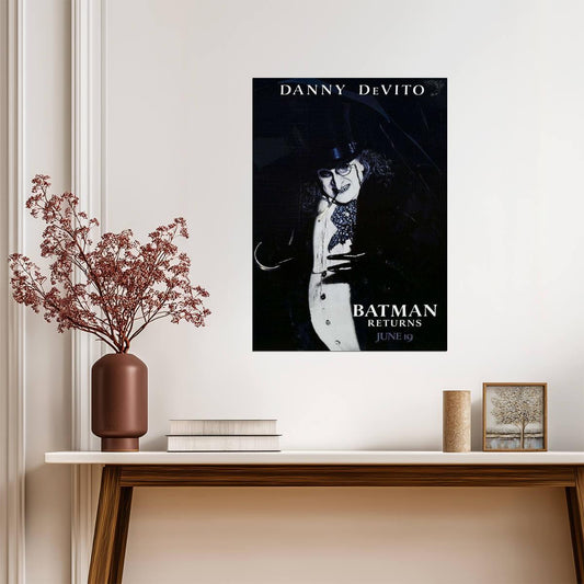 Batman Returns Danny DeVito as The Penguin | Tim Burton Film Poster | Superhero Movie Art - Movies & TV Poster